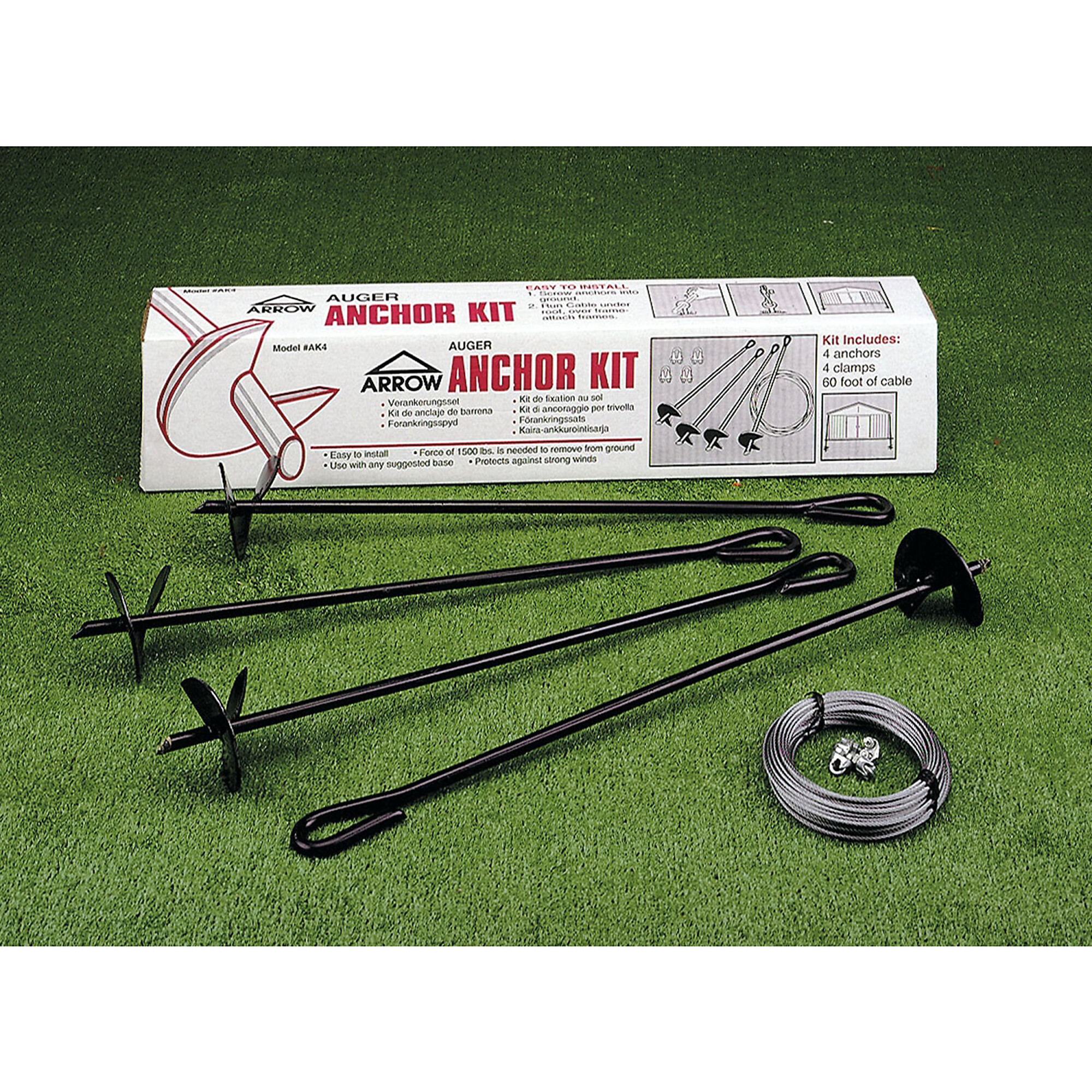 Arrow Auger Anchor Kit — Includes 60ft. Cable, Model# AK4